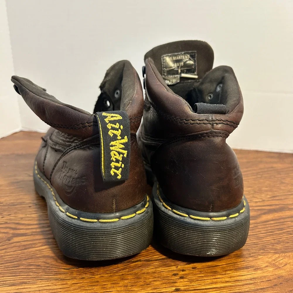 Dr Martens 8A19 Brown Leather Ankle Boots Mens Size 8 AirWair Lug‎ Sole Vintage